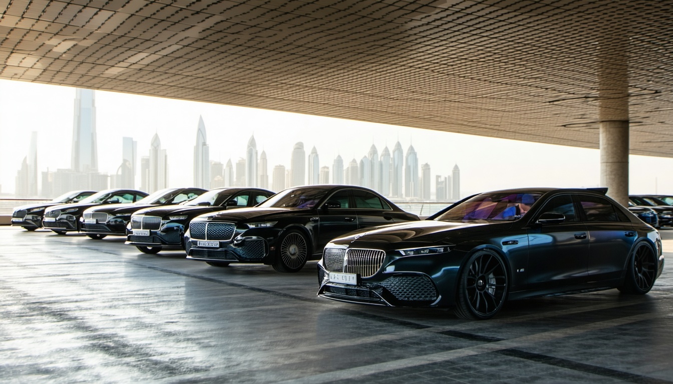 Luxury vehicles for road travel in Dubai